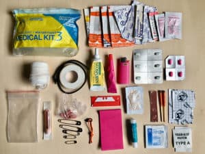 Backpacking first aid kit