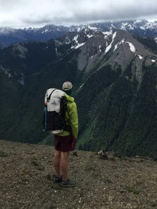 backpacker wearing hyperlight backpack