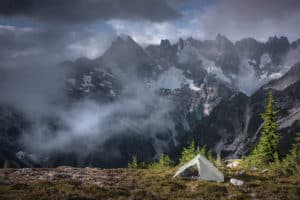 shows the tent i use for backpacking