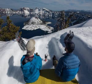 shows my winter camp above Crater Lake