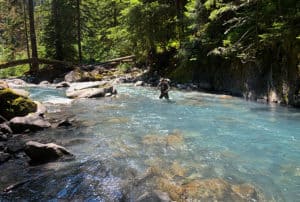 shows my friend jake fording a river