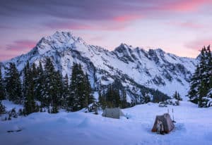 shows tents in snowy cold conditions