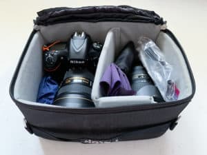 shows all of my photography gear in my f-stop camera case