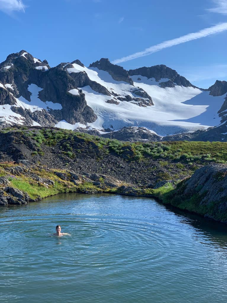 Hiker swimming in MeUndies boxers